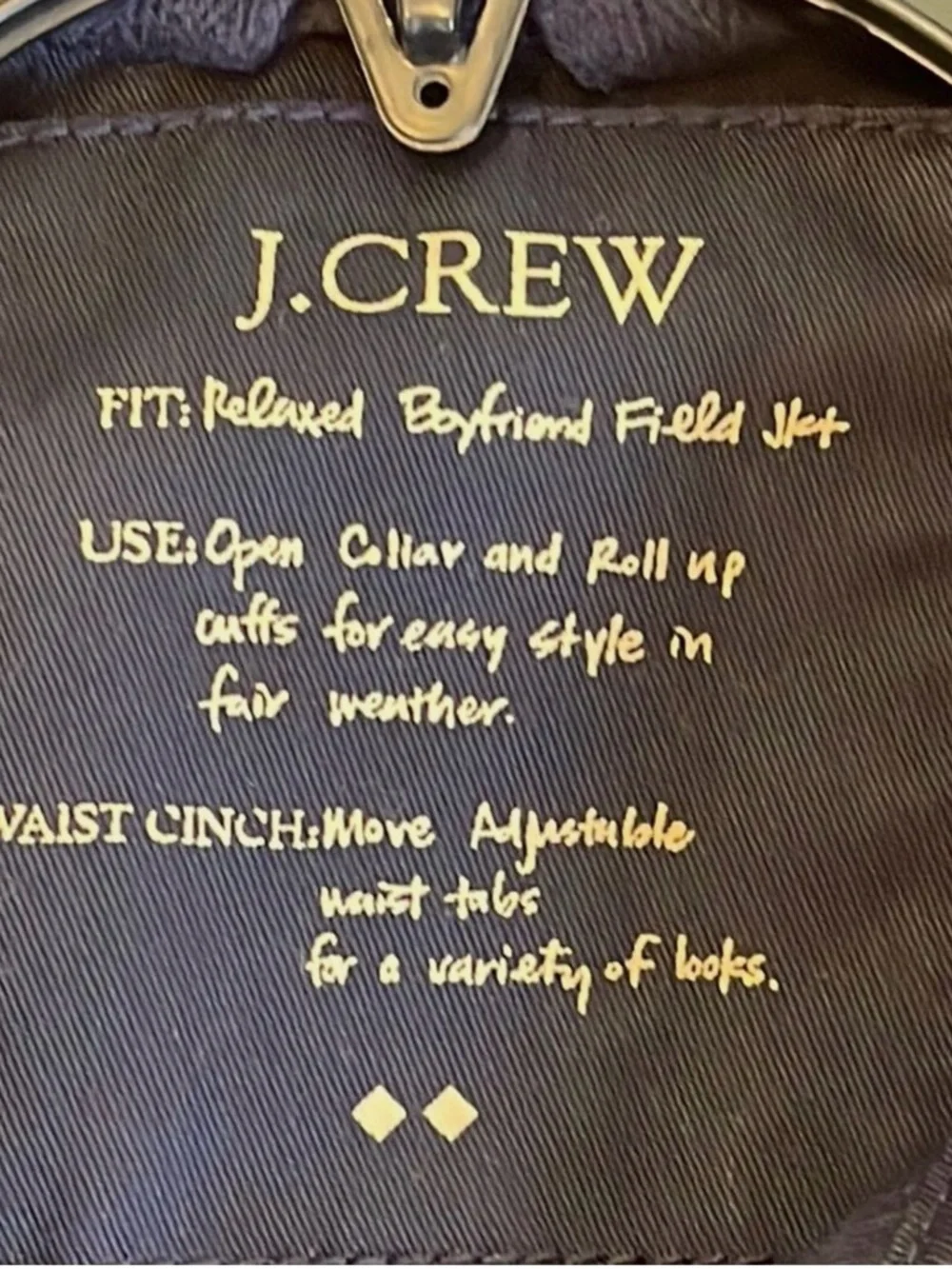 J.Crew Utility Jacket Womens XS Navy Military Field Jacket Gold Buttons